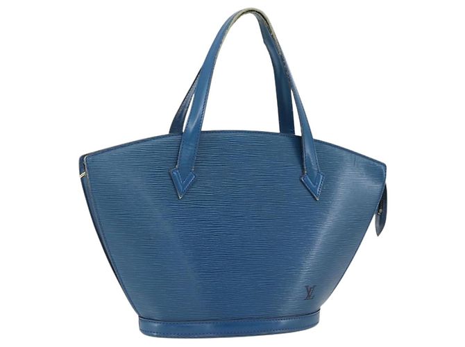 LOUIS VUITTON Bolsa de Ombro Epi Saint Jacques Azul M52275 LV Auth 169873