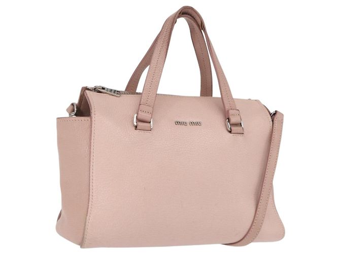 Miu Miu Handtasche aus Leder 2-in-1 Rosa Silber Authentisch 165405 Pink