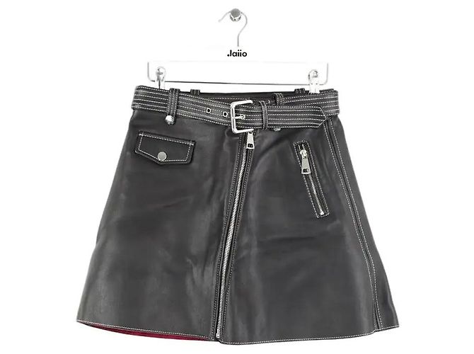 Maje Mini gonna in pelle nera Nero