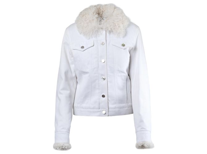 Giacca in denim bianco e pelliccia di agnello Gucci di Tom Ford