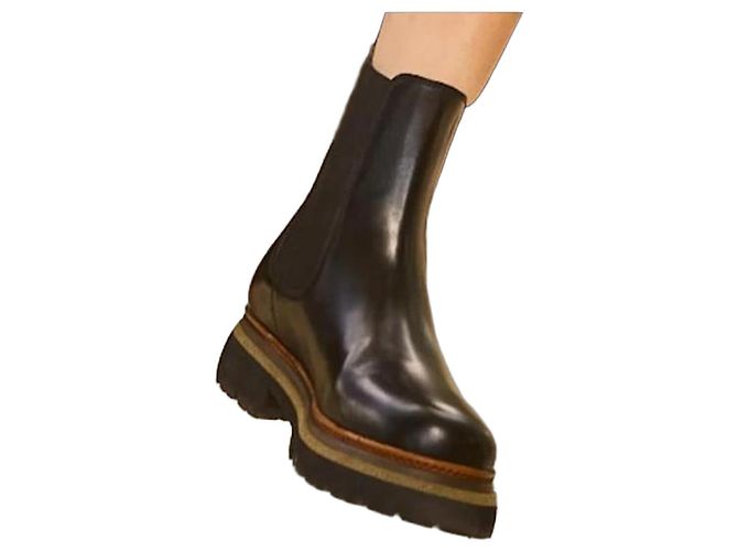 Autre Marque CALO Black Leather Ankle Boots
