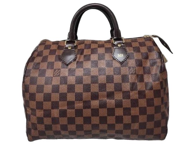 Bolsa Speedy 30 em Canvas Damier da LOUIS VUITTON marrom