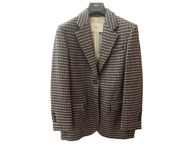 Autre Marque Plaid Wool Virgin Fabric Jacket Brown Beige Olive green Navy blue