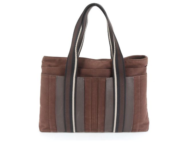 Sac à main en cuir Hermès Troca Horizontal MM Marron
