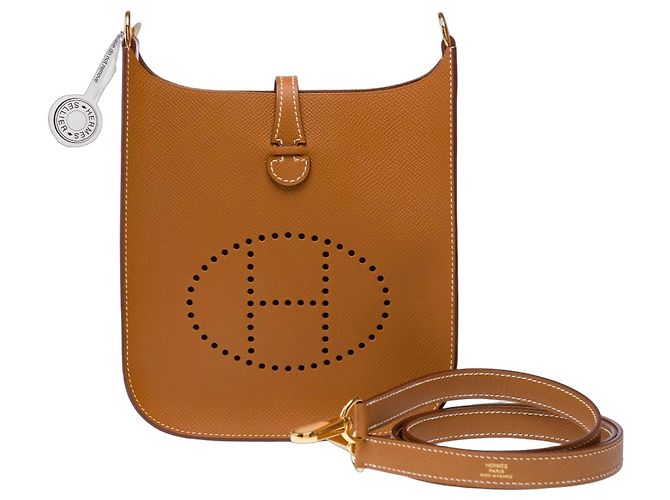 Hermès Bolsa HERMES Mini Evelyne em Couro Dourado - 103322