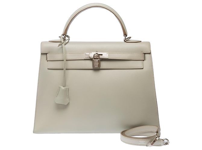 Hermès HERMES Kelly 32 Tasche aus grauem Leder - 103303