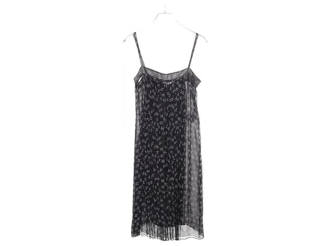 Timeless Abito in seta Coco Mark di Chanel Marrone Nero