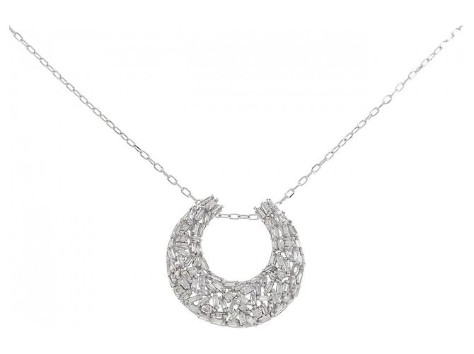 Autre Marque Au750 Diamant-Halskette Silber