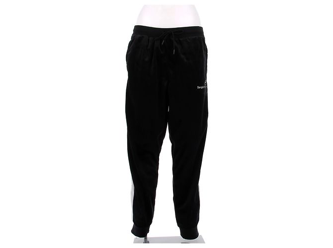 Autre Marque Jogging noir avec bandes blanches sur les côtés Black