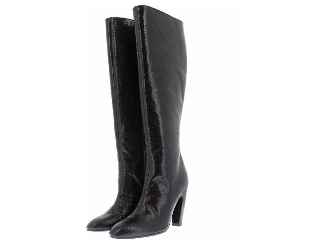 Autre Marque Botas de cuero negras GIA BORGHINI Talla 38 Negro