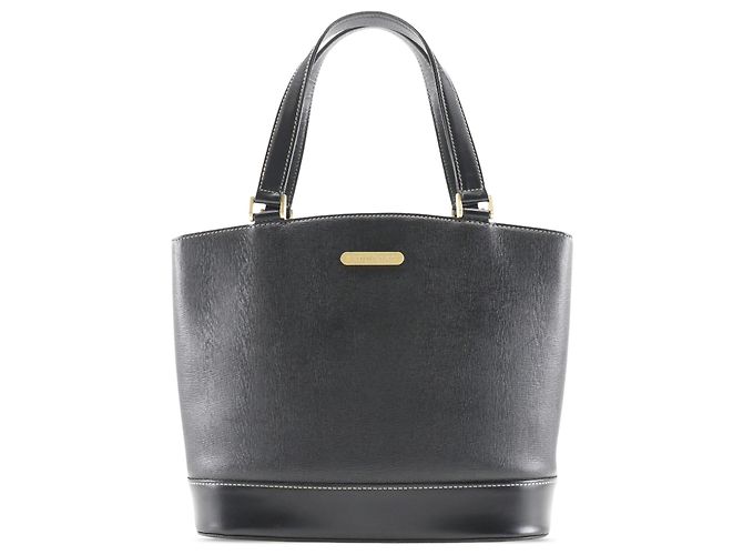 Sac fourre-tout en cuir noir Burberry