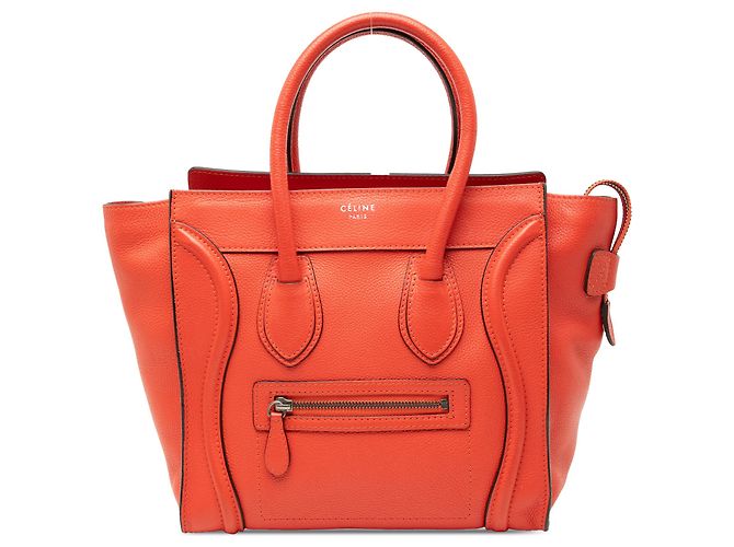 Luggage Céline Celine Orange Micro-Leder Reisetasche