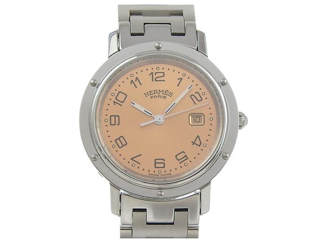 Relógio de pulso Hermès Clipper Quartz com mostrador rosa