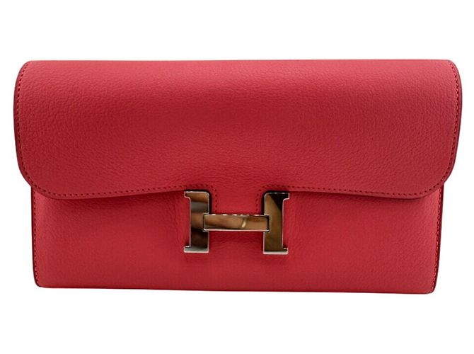 Hermès HERMES Constance Long Evercolor Wallet Pink