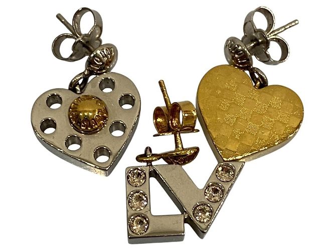 Set di Orecchini Louis Vuitton Argento D'oro