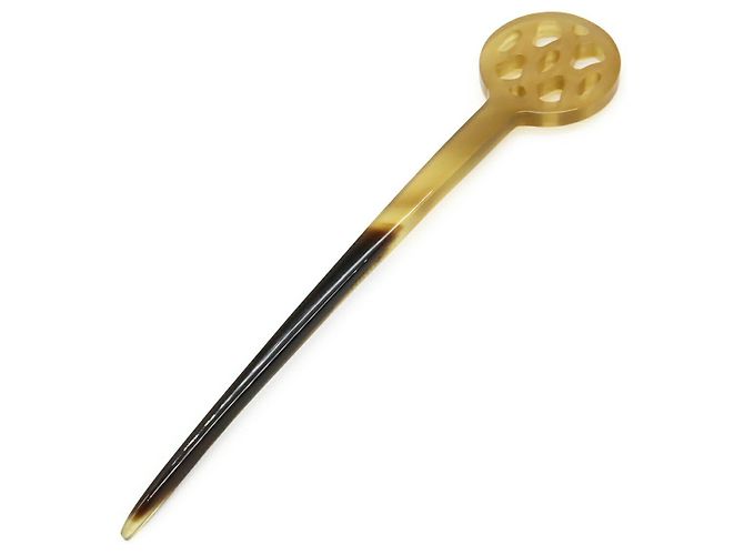 Accessorio per capelli Rocaille in corno di bufalo di Hermès Marrone