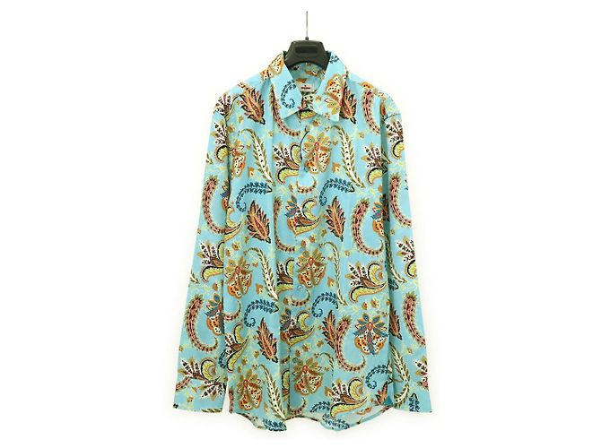 Camicia in cotone a maniche lunghe Etro Blu