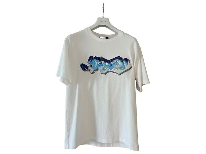 Camiseta Louis Vuitton 3D Bordada LV Graffiti Branco