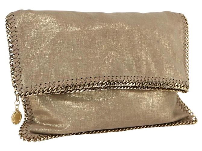 Autre Marque Bolso de mano Stella MacCartney de poliéster dorado 495151 Auth BA10100