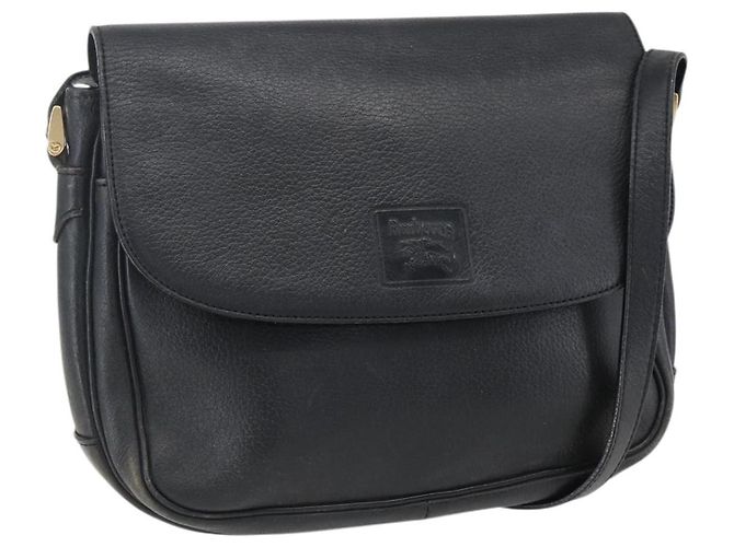 Borsa a Spalla Burberrys in Pelle Nera e Oro Auth ep13305 Nero D'oro