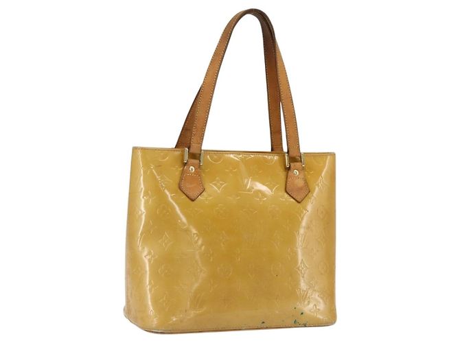 LOUIS VUITTON Sac à main Houston Monogram Vernis Beige M91004 LV Auth ka2099