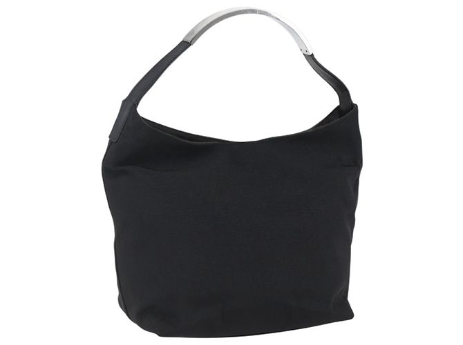 GUCCI Handtasche aus schwarzem Nylon mit silberner Authentizität 169481