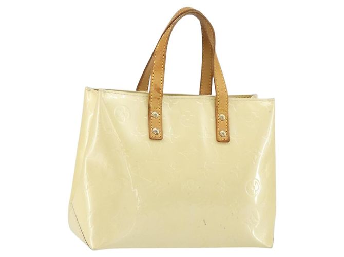 LOUIS VUITTON Sac à main Monogram Vernis Reade PM Perle M91336 LV Auth hk3339