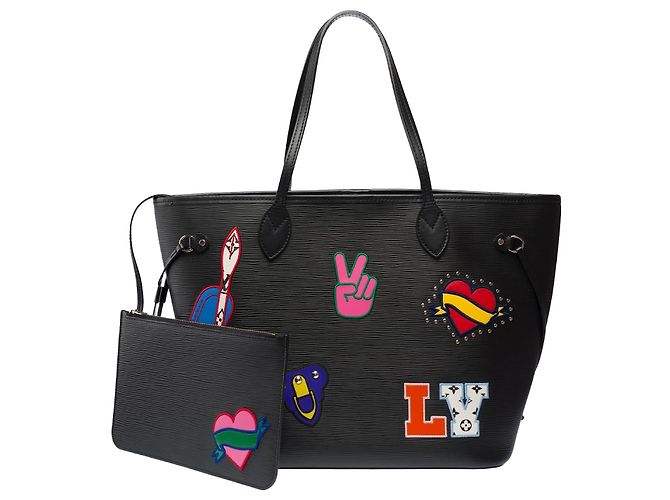 Bolsa LOUIS VUITTON Neverfull em Couro Preto - 103299