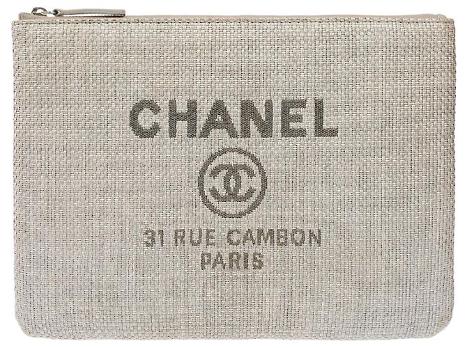 CHANEL Graue Canvas Tasche - 103301