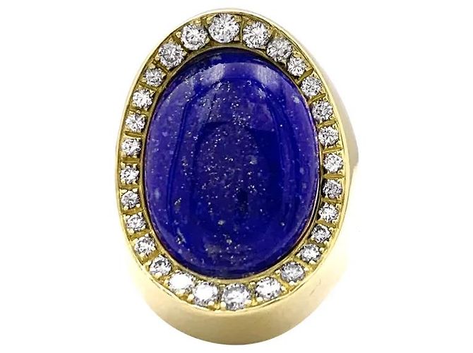 Autre Marque Anello Aldebert, oro giallo, lapislazzuli e diamanti.35055A