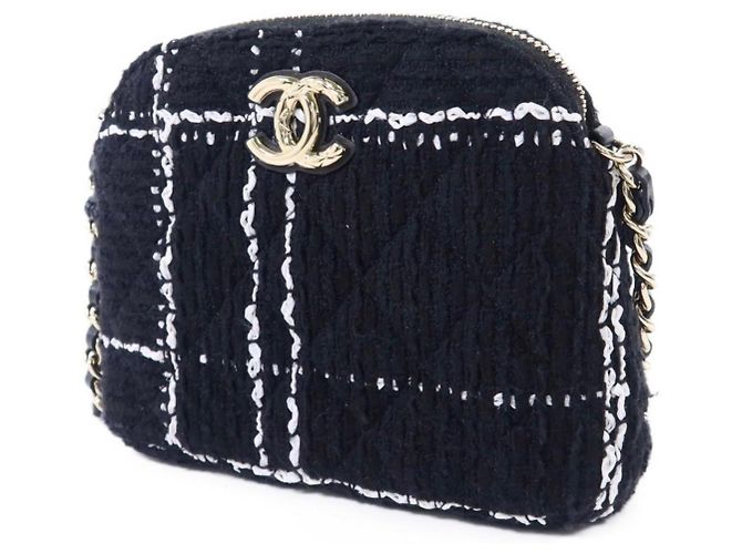 Borsa Chanel in tweed nero