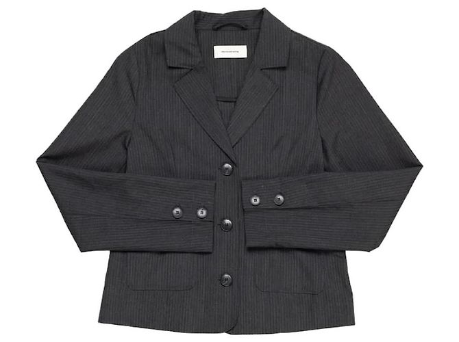 Autre Marque mfpen Work Blazer Dunkelgrau Gestreift Wolle Anthrazitgrau