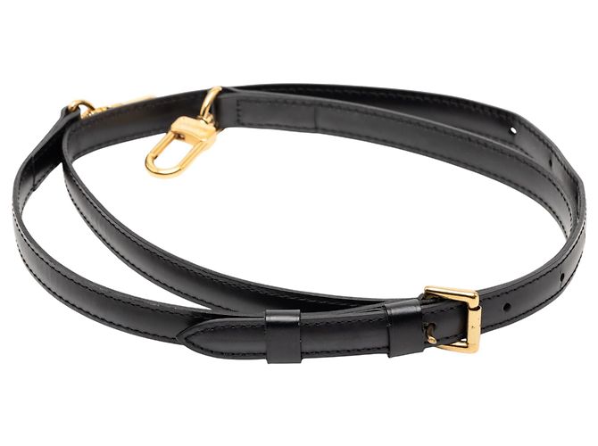 Cinghia a spalla in pelle nera Louis Vuitton Nero