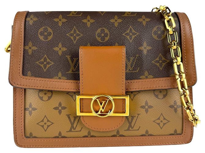 Sac à épaule Dauphine MM Monogram Reverse Louis Vuitton Marron