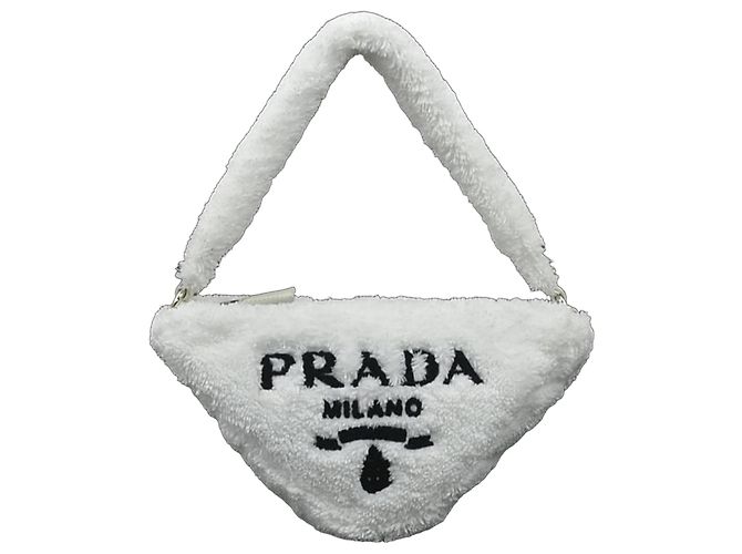 Prada Weißer Plüsch-Handtasche