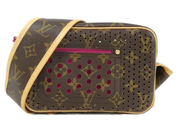 Sac à épaule Mini Trocadero perforé Monogram Louis Vuitton Marron Fuschia