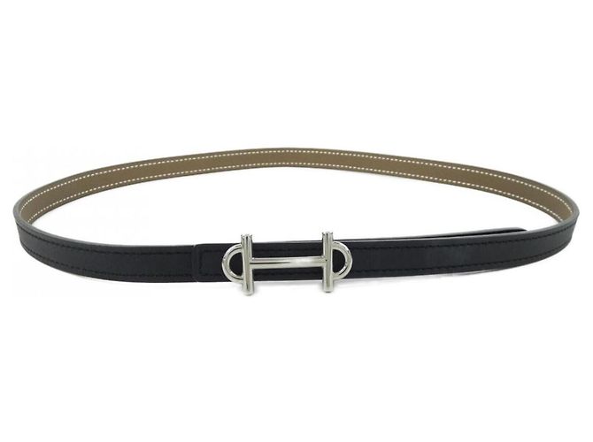 Hermès Hermes Gamma 13mm Reversible Belt Brown Black