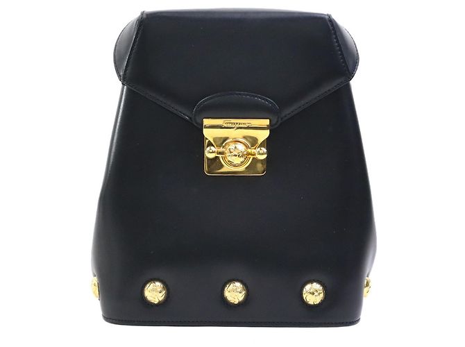 Schwarzer Leder-Rucksack von Salvatore Ferragamo