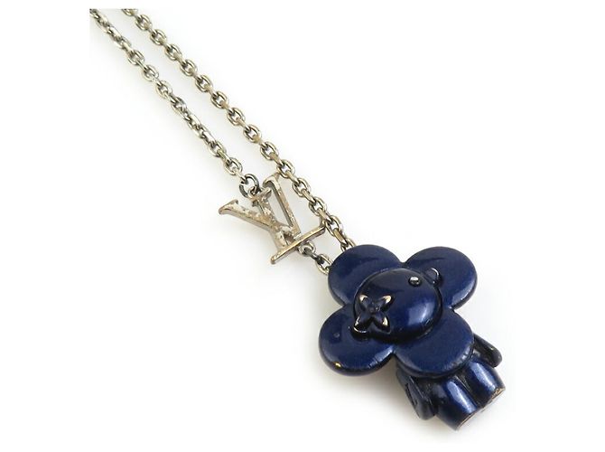Colar de metal Vivienne da Louis Vuitton Prata Azul marinho
