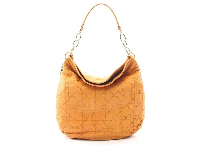 Bolsa de Ombro Cannage Christian Dior Laranja