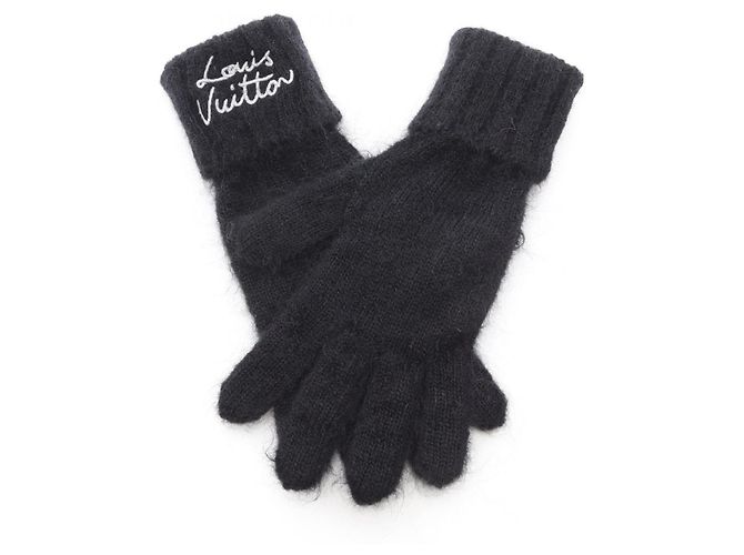 Luvas LV Script Louis Vuitton Preto
