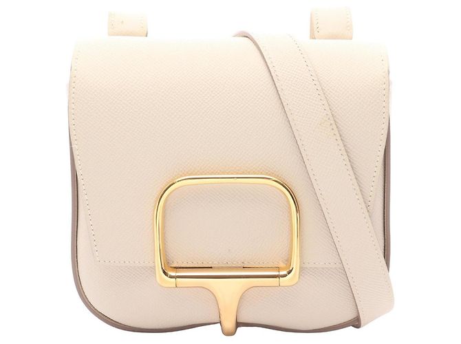 Mini bolsa de ombro Della Cavalleria em marfim da Hermès Cru