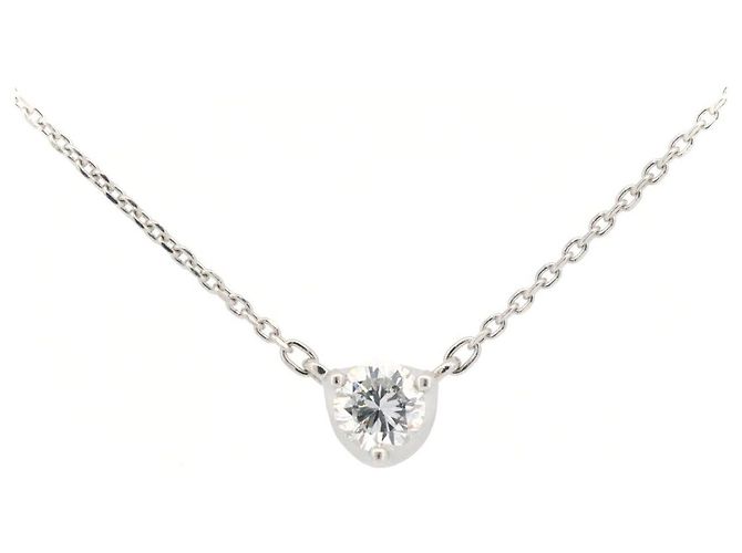 Autre Marque 4℃ PT850 Diamant-Halskette Silber