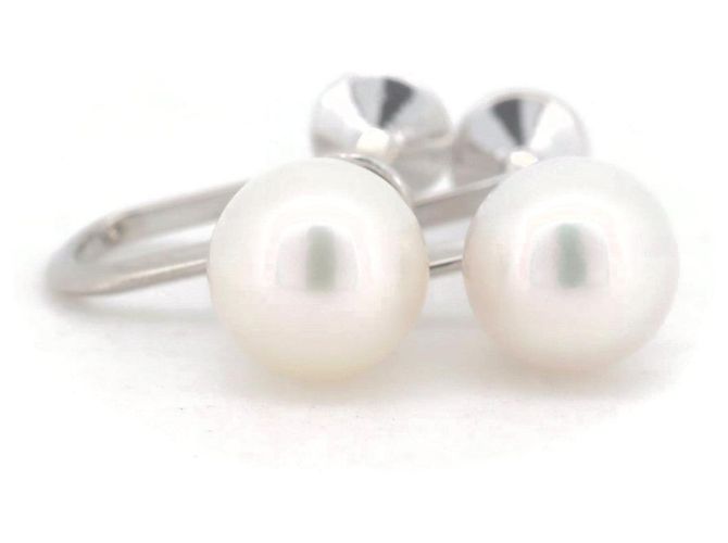 Pendientes de Perlas Mikimoto Blanco
