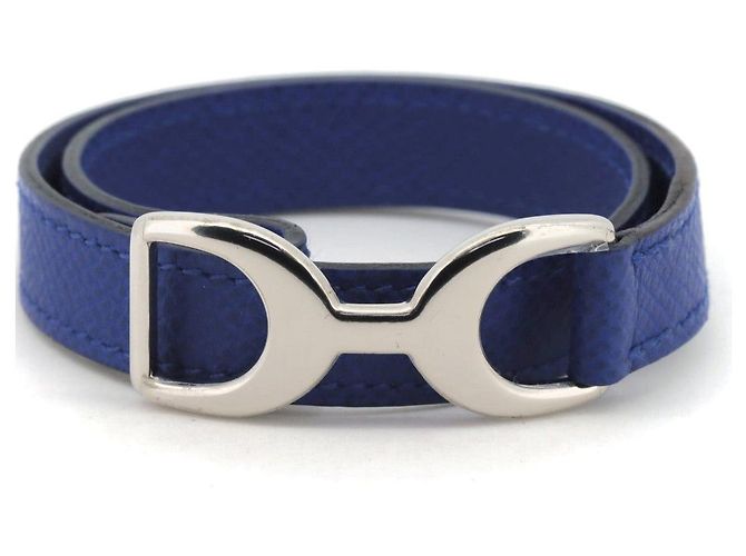 Pulseira de couro Pavane Hermès Roxo