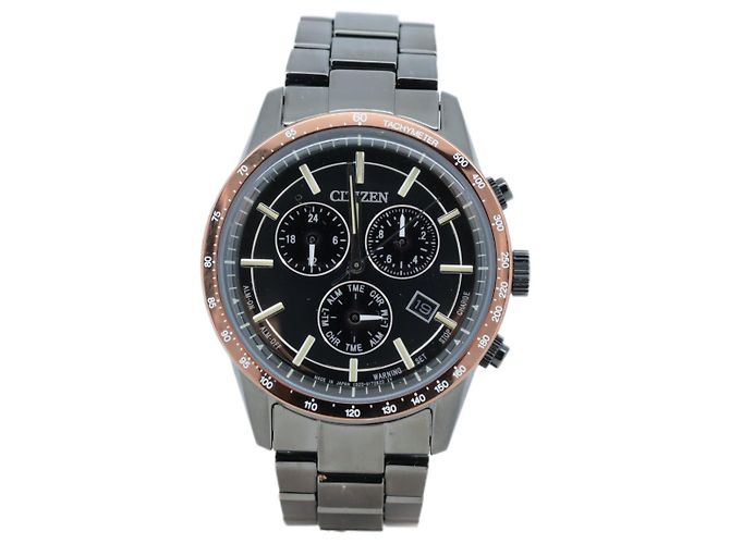 Autre Marque Edelstahl-Uhr Citizen Collection Schwarz