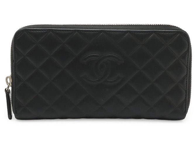 Timeless Cartera larga de cuero matelassé Chanel Negro