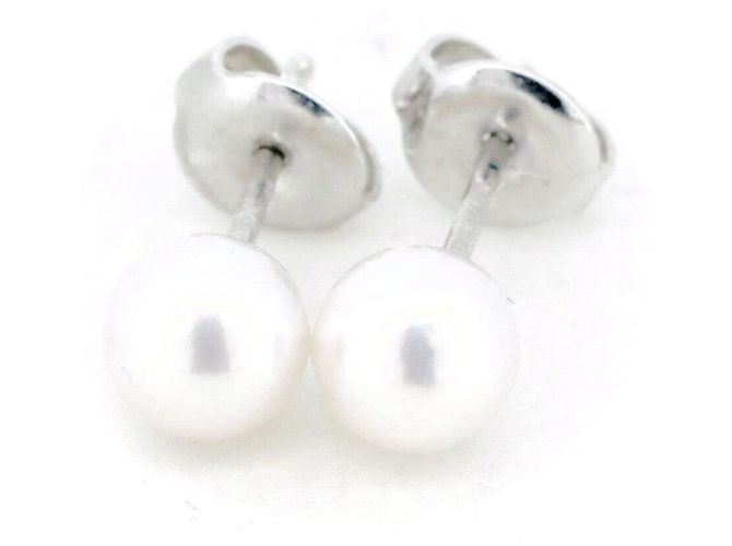 Pendientes de Oro Blanco Au750 con Perlas Mikimoto