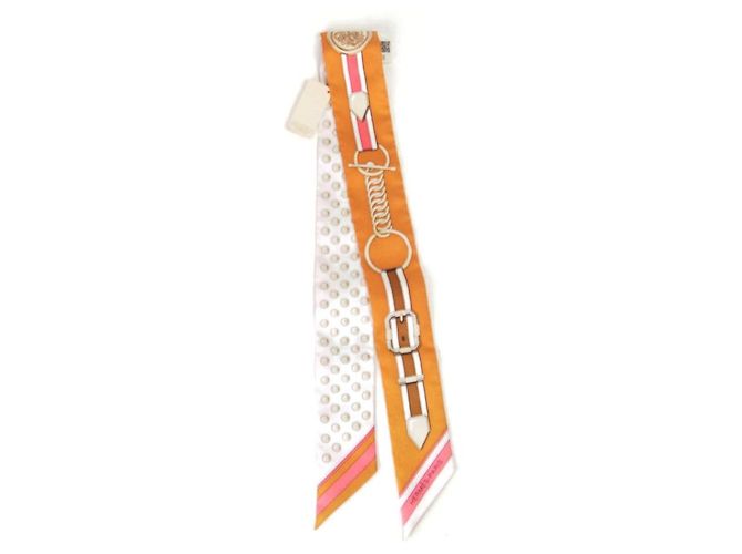 Lenço de seda GRAND TRALALA da Hermès Branco