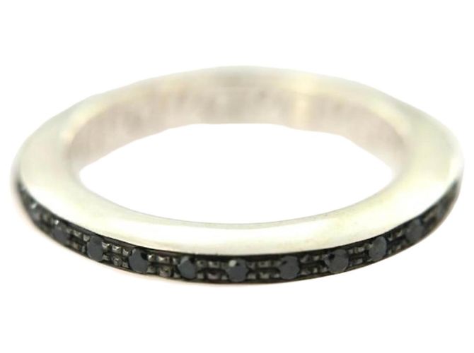 Dodo Pomellato Anel Dodo em ouro branco e diamantes negros Preto Prata